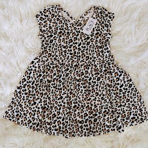 3T Leopard print skater dress NWT